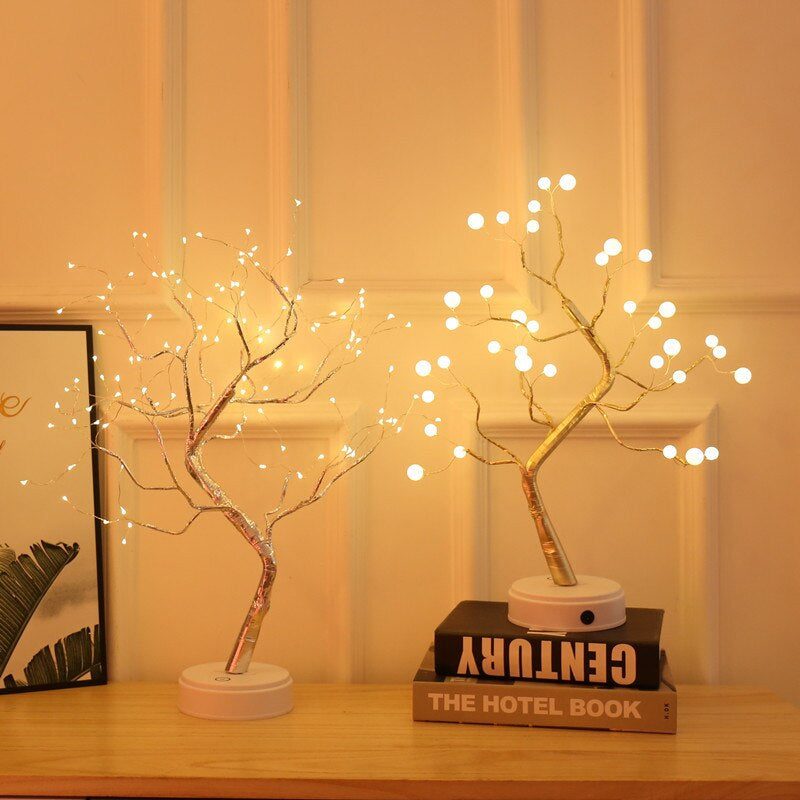 Tabletop Tree Lamp, Decorative LED Lights USB or AA Battery Powered for Bedroom Home Party